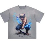 Demon Slayer Anime Manga Vintage Graphic Streetwear Washed T-Shirt