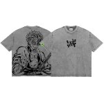 Demon Slayer Giyu Tomioka Oversized Washed Tee – Vintage Anime Fans Shirt, Retro Manga Streetwear T-Shirt