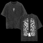 Effortless Anime Streetwear Style Everyday Vintage Graphic Washed T-Shirt