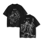 Fern Frieren Beyond Journey’s End Anime Double Printed Vintage Washed Oversized Anime T-Shirt Graphic Tee