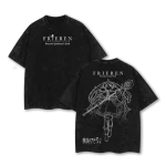 Frieren Beyond Journey’s End Anime Vintage Washed Oversized Heavy Cotton Anime T-Shirt Graphic Tee
