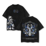 Frieren Beyond Journey’s End Anime Washed Oversized Heavy Cotton Anime T-Shirt Vintage Streetwear Graphic Tee