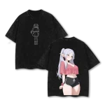 Frieren Beyond Journey’s End V3 Anime Double Printed Vintage Washed Oversized Anime T-Shirt Graphic Tee