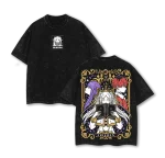 Frieren Fern Stark Beyond Journey’s End Anime Vintage Washed Oversized Anime Graphic T-Shirt