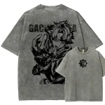 Gachiakuta Back Print Vintage Washed Tee Japanese Manga Anime Streetwear T-Shirt