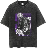 Gojo Satoru Jujutsu Kaisen Vintage Washed Oversized Anime Manga Streetwear Graphic T-Shirt