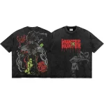 Gon Freecss Hunter × Hunter Vintage Washed Oversized T-Shirt – Retro Anime Manga Japanese Streetwear Tee