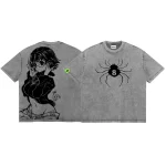 Hunter × Hunter Shizuku Murasakit Oversized Washed Tee – Vintage Anime Fans Shirt, Retro Manga Streetwear T-Shirt