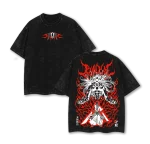 Ichigo Kurosaki Bleach Anime Vintage Acid Washed T-Shirt Japanese Manga Graphic Tee Retro Streetwear Oversized