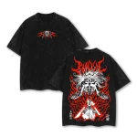 Ichigo Kurosaki Bleach Anime Vintage Acid Washed T-Shirt Japanese Manga Graphic Tee Retro Streetwear Oversized