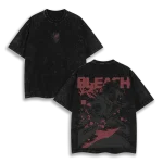 Ichigo Kurosaki Bleach Anime Vintage Washed T-Shirt Soul Reaper Manga Graphic Tee Oversized