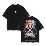 Ichigo Kurosaki Bleach Soul Reaper Anime Vintage Acid Washed T-Shirt Double Printed Manga Graphic Tee Oversized