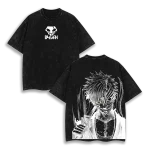 Ichigo Kurosaki V2 Bleach Anime Vintage Washed T-Shirt Soul Reaper Shinigami Manga Graphic Tee Oversized