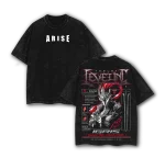 Igris Shadow Knight Solo Leveling Vintage Washed Oversized Heavy Cotton Anime T-Shirt Graphic Tee