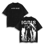 Igris Sung Jin Woo Solo Leveling V2 Anime Vintage Washed Oversized Anime T-Shirt Graphic Tee