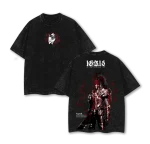 Iris Bloodred Solo Leveling Anime Vintage Washed Oversized Anime T-Shirt Graphic Tee