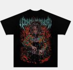 Japanese Anime Manga Inspired Vintage Graphic Streetwear Washed T-Shirt