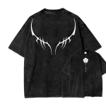 Japanese Demon Symbol Vintage Washed Anime Oversized T-Shirt