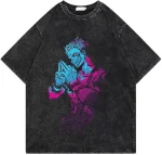 Japanese Manga Vintage Washed Oversized Anime Hip Hop Streetwear T-Shirt
