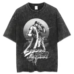 JoJo Bizarre Adventure Jotaro Kujo Stardust Crusaders Vintage Washed Oversized Anime T-Shirt