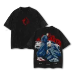 Jujutsu Kaisen Anime Gojo Satoru Geto Suguru Retro Vintage Washed Oversized Manga Graphic T-Shirt