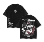 Jujutsu Kaisen Anime Nobara Kugisaki Nails Hammer Rose Vintage Washed Oversized Manga Graphic T-Shirt