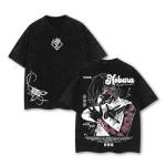 Jujutsu Kaisen Anime Nobara Kugisaki Nails Hammer Rose Vintage Washed Oversized Manga Graphic T-Shirt