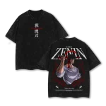 Jujutsu Kaisen Anime Toji Fushiguro Heavenly Restriction Zenin Clan Vintage Washed Oversized Manga Graphic T-Shirt