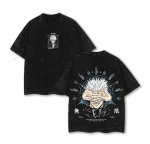 Jujutsu Kaisen Gojo Satoru Domain Expansion Infinite Void Six Eyes Vintage Washed Oversized Anime T-Shirt