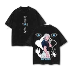 Jujutsu Kaisen Gojo Satoru I’m Alone Double Printed Vintage Washed Oversized Anime Manga Graphic Tee