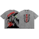 Kenpachi Zaraki Bleach Vintage Anime Washed Shirt Streetwear Anime 90s Bootleg Style Tee For Men & Women