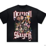 Kimetsu No Yaiba Demon Slayer Anime Manga Street Style Washed T-Shirt