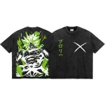 Legendary Super Saiyan Broly Vintage Anime Washed Tee - Urban Japanese Anime Oversized Streetwear T-Shirt For Men And Women