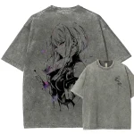 Lucy Cyberpunk Edgerunners Vintage Washed T-Shirt Aesthetic Anime Graphic Tee