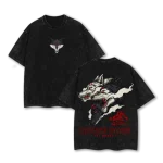 Megumi Fushiguro Divine Dogs Jujutsu Kaisen Anime Vintage Washed Oversized T-Shirt Ten Shadows Technique Graphic Tee