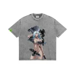 Mei Mei Jujutsu Kaisen Oversized Washed Tee – Retro Manga Streetwear T-Shirt, Vintage Anime Fans