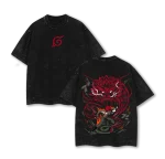 Might Guy Eight Gates Naruto Anime Vintage Washed Oversized T-Shirt Taijutsu Master Graphic Tee