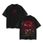 Might Guy Eight Gates Naruto Anime Vintage Washed Oversized T-Shirt Taijutsu Master Graphic Tee