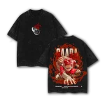 Naruto Anime Gaara Sand Coffin Kazekage Double Printed Vintage Washed Oversized Manga Graphic T-Shirt