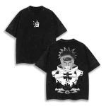 Naruto Anime Pain Akatsuki V2 Rinnegan Almighty Push Vintage Washed Oversized Manga Graphic T-Shirt