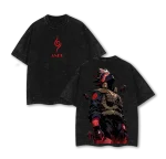 Naruto Kakashi Hatake Sharingan Copy Ninja Vintage Washed Oversized Anime Manga Graphic T-Shirt