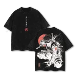 Naruto Kakashi Hatake Sharingan Ninja Vintage Washed Oversized Anime Manga Graphic T-Shirt