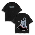 Naruto Minato Namikaze Fourth Hokage Yellow Flash Vintage Washed Oversized Anime Manga Graphic T-Shirt