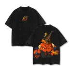 Naruto Uzumaki Nanadaime Hokage Gamakichi Naruto Anime Double Printed Vintage Washed Oversized T-Shirt