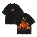 Naruto Uzumaki Nanadaime Hokage Gamakichi Naruto Anime Double Printed Vintage Washed Oversized T-Shirt