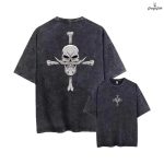 One Piece Anime Fan Art Vintage Washed T-Shirt Retro Anime Graphic Tee