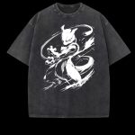 Pokemon Psychic Type Anime Vintage Washed T-Shirt Oversized Graphic Tee