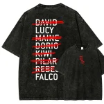 Rebecca Cyberpunk Edgerunners Graphic Tee Oversized Acid Wash Anime Shirt