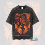 Retro Japanese Anime Manga Vintage Washed T-Shirt Anime Graphic Tee Otaku Gift Oversized Streetwear