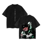 Rock Lee Naruto Anime Vintage Washed Oversized T-Shirt Taijutsu Master Leaf Village Graphic Tee